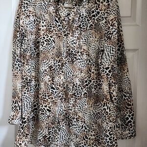 Chico's Black and White Animal Print Blouse/tunic